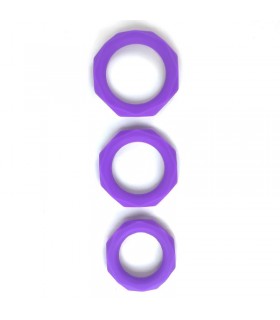 Set de 3 Anillos para el Pene Silicona Púrpura