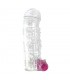 Funda para el Pene puntitos Texturizada con Bala Vibradora Transparen