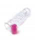 Funda para el Pene puntitos Texturizada con Bala Vibradora Transparen