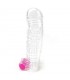 Funda para el Pene puntitos Texturizada con Bala Vibradora Transparen