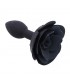 Plug Anal de Silicona con Rosa Negro