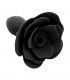 Plug Anal de Silicona con Rosa Negro