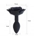 Plug Anal de Silicona con Rosa Negro