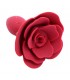 Plug Anal de Silicona con Rosa Rojo