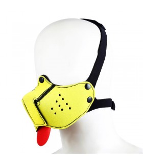 Bozal de Perro de Neopreno Desmontable y Ajustable Amarillo