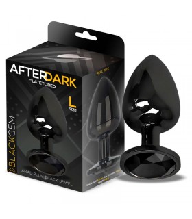 Blackgem Plug Anal Metálico con Joya Negro Talla L
