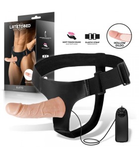Eleto Arnés con Dildo Hueco Desmontable, Vibración y Control