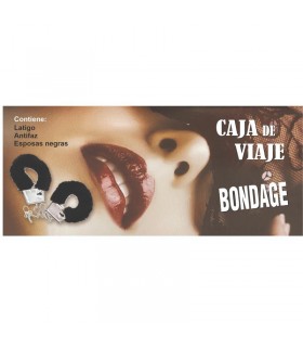 Caja de Bondage con Esposas, Látigo y Antifaz
