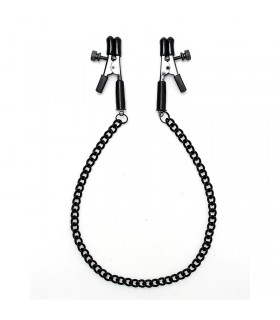 Pinzas para Pezones con Cadena Color Plata Negro