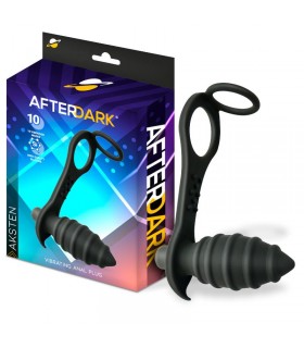 Aksten Plug Anal con Vibración y Anillo para Testículos