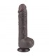 Dildo Dual Layer Piel Deslizante 9.5 Negro