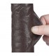 Dildo Dual Layer Piel Deslizante 9.5 Negro