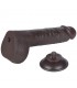 Dildo Dual Layer Piel Deslizante 9.5 Negro