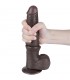 Dildo Dual Density Piel Deslizante 9 Negro