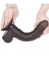 Dildo Dual Density Piel Deslizante 9 Negro