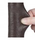 Dildo Dual Density Piel Deslizante 9 Negro