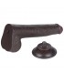 Dildo Dual Density Piel Deslizante 9 Negro