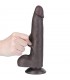 Dildo Dual Layer Piel Deslizante 8.5 Negro.