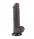 Dildo Dual Layer Piel Deslizante 8 Con testitulos Negro