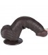 Dildo Dual Layer Piel Deslizante 8 Con testitulos Negro