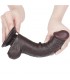 Dildo Dual Layer Piel Deslizante 8 Con testitulos Negro