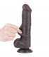 Dildo Dual Layer Piel Deslizante 8 Con testitulos Negro