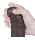 Dildo Dual Layer Piel Deslizante 8 Con testitulos Negro