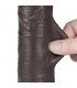 Dildo Dual Layer Piel Deslizante 8 Con testitulos Negro