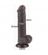 Dildo Dual Layer Piel Deslizante 8 Con testitulos Negro