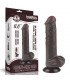 Dildo Dual Layer Piel Deslizante 8 Con testitulos Negro