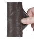 Dildo Dual Layer Piel Delizante 8 Negro