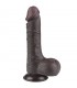 Dildo Dual Layer Piel Deslizante 7.5 Negro