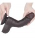 Dildo Dual Layer Piel Deslizante 7.5 Negro