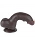 Dildo Dual Layer Piel Deslizante 8 Negro testiculos