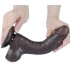 Dildo Dual Layer Piel Deslizante 8 Negro testiculos