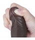 Dildo Dual Layer Piel Deslizante 8 Negro testiculos