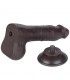 Dildo Dual Layer Piel Deslizante 8 Negro testiculos