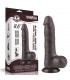 Dildo Dual Layer Piel Deslizante 8 Negro testiculos