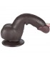 Dildo Dual Layer Piel Deslizante 7.5 Testiculos negro