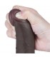 Dildo Dual Layer Piel Deslizante 7.5 Testiculos negro