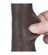 Dildo Dual Layer Piel Deslizante 7.5 Testiculos negro