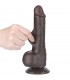 Dildo Dual Layer Piel Deslizante 7.5 Testiculos negro
