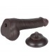 Dildo Dual Layer Piel Deslizante 7.5 Testiculos negro