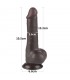 Dildo Dual Layer Piel Deslizante 7.5 Testiculos negro
