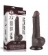 Dildo Dual Layer Piel Deslizante 7.5 Testiculos negro