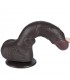 Dildo Dual Layer Piel Deslizante 7.5 Negro testiculos