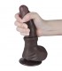 Dildo Dual Layer Piel Deslizante 7.5 Negro testiculos