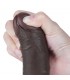 Dildo Dual Layer Piel Deslizante 7.5 Negro testiculos