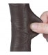 Dildo Dual Layer Piel Deslizante 7.5 Negro testiculos