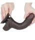 Dildo Dual Layer Piel Deslizante 7.5 Negro testiculos